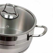 OZ Life Stainless Steel Dual-Handle Cooking Pot with Glass Lid - 8.5" X 4.75"
