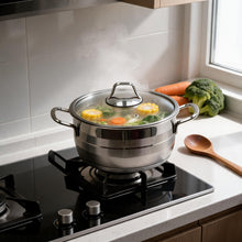 OZ Life Stainless Steel Dual-Handle Cooking Pot with Glass Lid - 8.5" X 4.75"