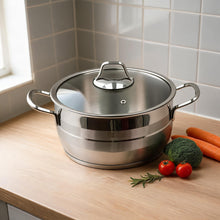 OZ Life Stainless Steel Dual-Handle Cooking Pot with Glass Lid - 8.5" X 4.75"