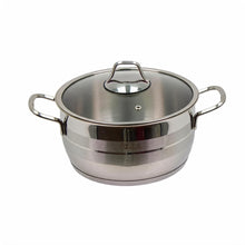 OZ Life Stainless Steel Dual-Handle Cooking Pot with Glass Lid - 8.5" X 4.75"