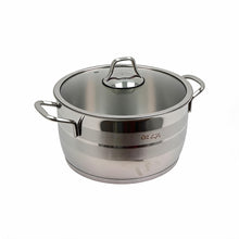 OZ Life Stainless Steel Dual-Handle Cooking Pot with Glass Lid - 9.5" X 5.5"