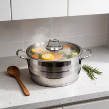 OZ Life Stainless Steel Dual-Handle Cooking Pot with Glass Lid - 9.5" X 5.5"