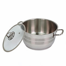 OZ Life Stainless Steel Dual-Handle Cooking Pot with Glass Lid - 10.25" X 6.25"