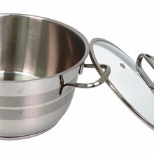 OZ Life Stainless Steel Dual-Handle Cooking Pot with Glass Lid - 10.25" X 6.25"