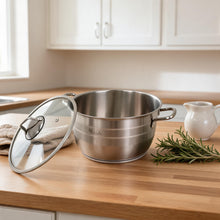 OZ Life Stainless Steel Dual-Handle Cooking Pot with Glass Lid - 10.25" X 6.25"