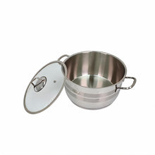 OZ Life Stainless Steel Dual-Handle Cooking Pot with Glass Lid - 10.25" X 6.25"