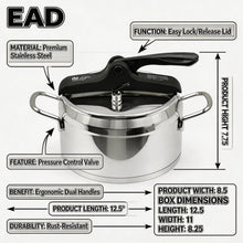 OZ Life Nova Pressure Cooker - Turkish Stainless Steel Pressure Pot (4L)