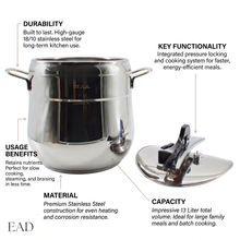 OZ Life Nova Pressure Cooker - Turkish Stainless Steel Pressure Pot (6L)