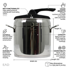 OZ Life Nova Pressure Cooker - Turkish Stainless Steel Pressure Pot (8L)