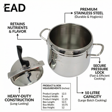 OZ Life Nova Pressure Cooker - Turkish Stainless Steel Pressure Pot (10L)