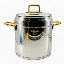 OZ Life Stainless Steel Stock Pot & Pressure Cooker Set with Gold Handles - 4 Piece