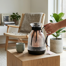 Insulated Vacuum Flask with Decorative  Black Rope Handle - Modern Serving Style 1.0L