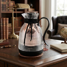 Insulated Vacuum Flask with Decorative  Black Rope Handle - Modern Serving Style 1.0L