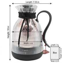 Insulated Vacuum Flask with Decorative  Black Rope Handle - Modern Serving Style 1.0L