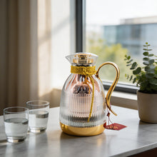 Insulated Vacuum Flask with Decorative  Silver Rope Handle - Modern Serving Style 1.0L