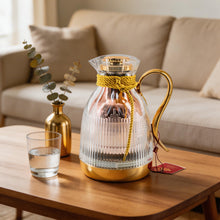 Insulated Vacuum Flask with Decorative  Silver Rope Handle - Modern Serving Style 1.0L