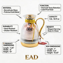 Insulated Vacuum Flask with Decorative  Silver Rope Handle - Modern Serving Style 1.0L