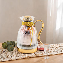 Insulated Vacuum Flask with Decorative Gold Rope Handle - Modern Serving Style 1.0L