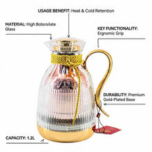 Insulated Vacuum Flask with Decorative Gold Rope Handle - Modern Serving Style 1.0L