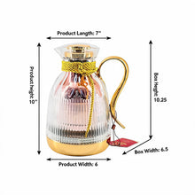 Insulated Vacuum Flask with Decorative Gold Rope Handle - Modern Serving Style 1.0L