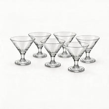 Pasabahce Martini Dessert Glasses - 6 Piece Stemmed Glass Set