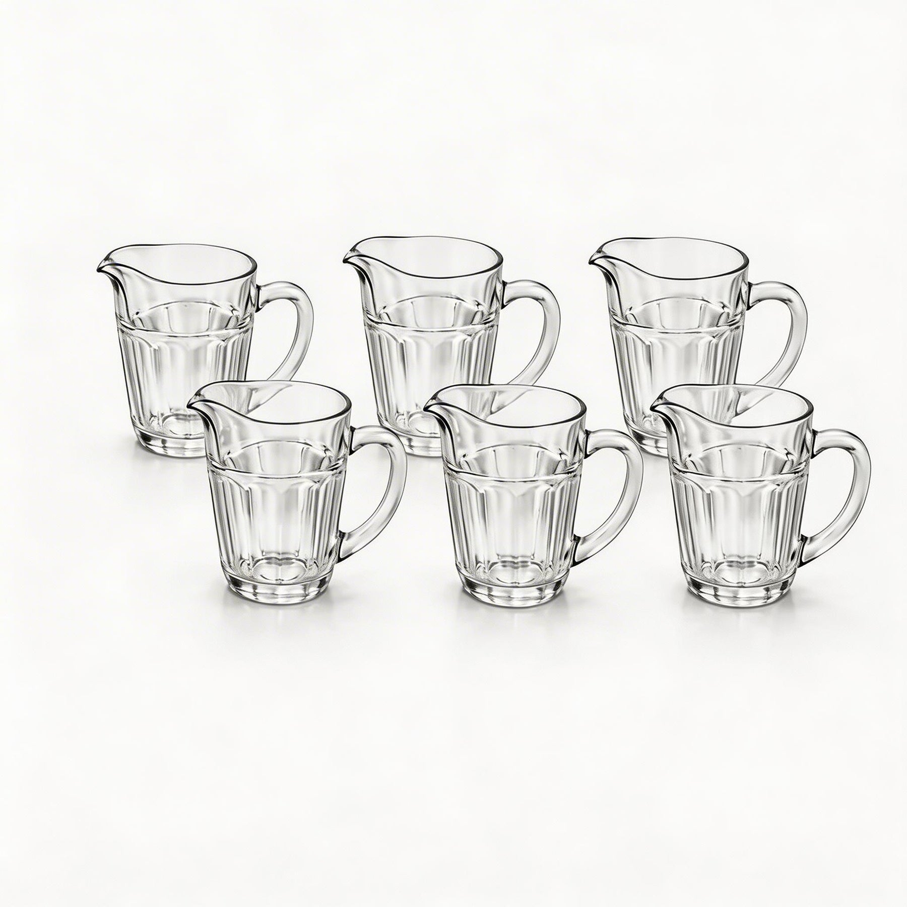 Pasabahce Clear Glass Pitcher Set with Handle & Pour Spout - 6 Piece