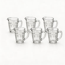 Pasabahce Clear Glass Pitcher Set with Handle & Pour Spout - 6 Piece