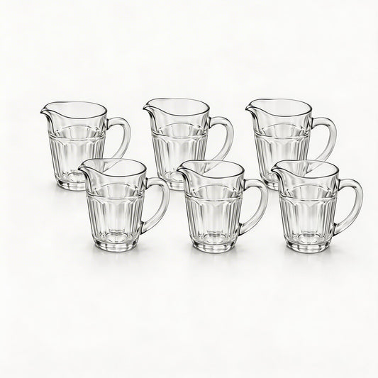 Pasabahce Clear Glass Pitcher Set with Handle & Pour Spout - 6 Piece