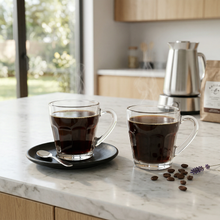 Pasabahce Clear Glass Tea Cups - 2 Piece Turkish Tea Cup Set