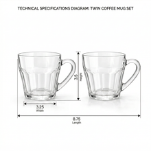 Pasabahce Clear Glass Tea Cups - 2 Piece Turkish Tea Cup Set