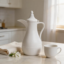 Traditional 1L Thermal Coffee & Tea Flask - White (Insulated Arabic Dallah Style)