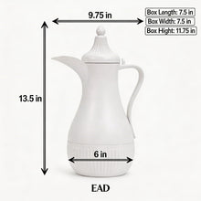 Traditional 1L Thermal Coffee & Tea Flask - White (Insulated Arabic Dallah Style)