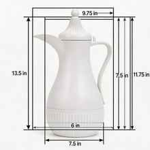 Traditional 1L Thermal Coffee & Tea Flask - White (Insulated Arabic Dallah Style)