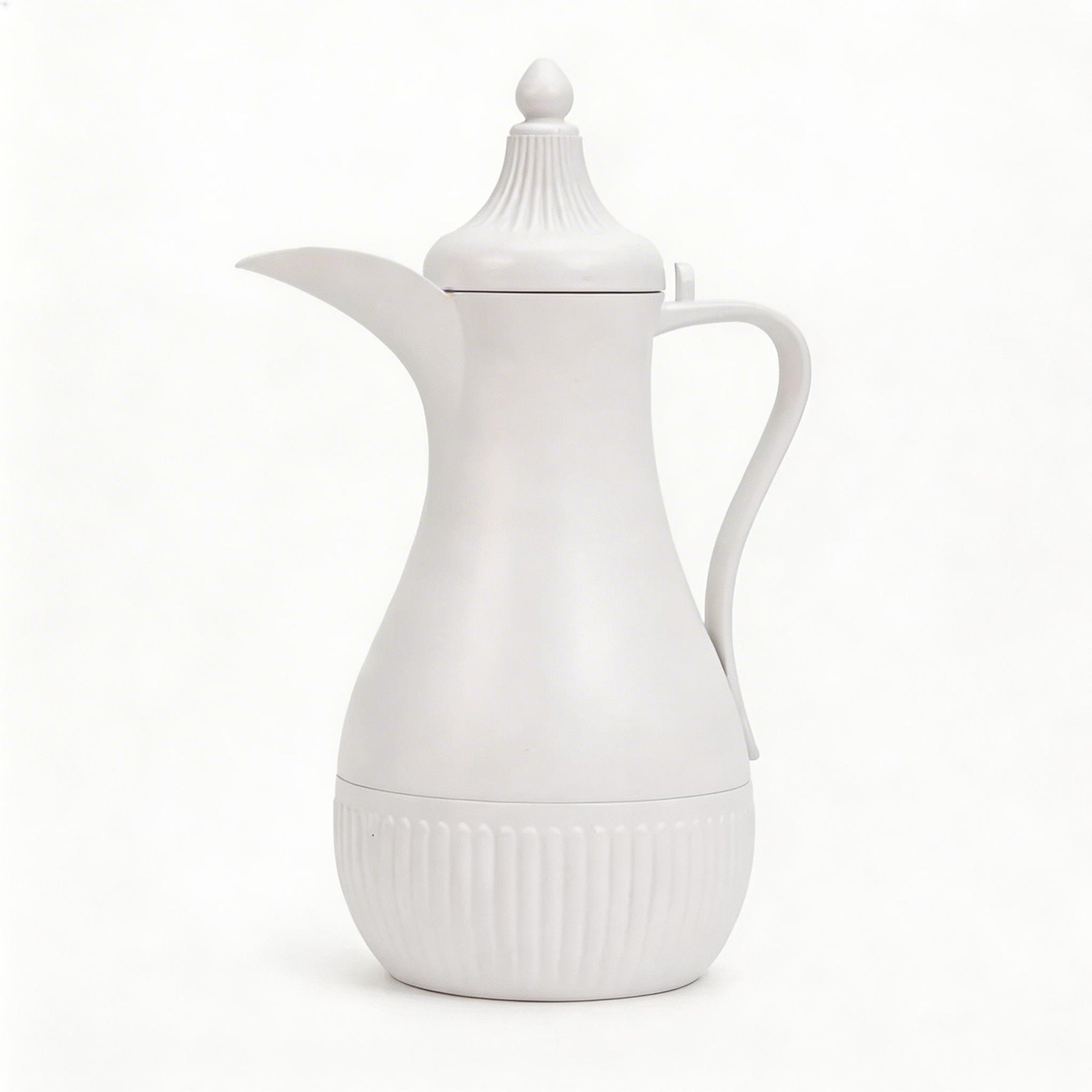 Traditional 1L Thermal Coffee & Tea Flask - White (Insulated Arabic Dallah Style)