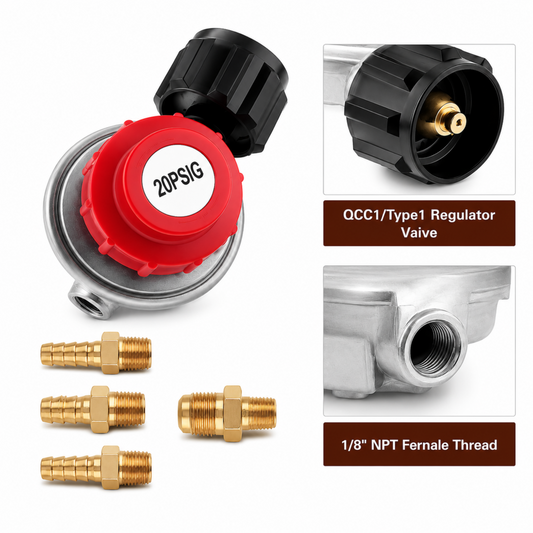 Adjustable High Pressure Propane Regulator Valve - Compatible with the EAD BlueFlame Tanoor!
