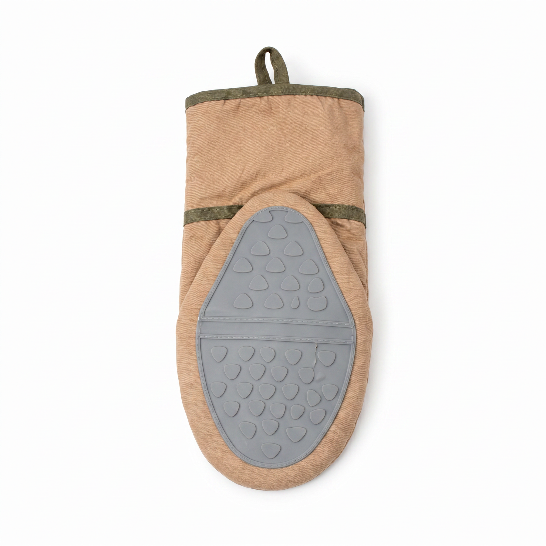 Premium Silicone 29.5" Oven Mitt - 1 PC Beige & Gray, High Heat 500 Degrees