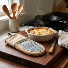 Premium Silicone 29.5" Oven Mitt - 1 PC Beige & Gray, High Heat 500 Degrees
