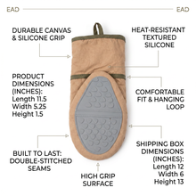 Premium Silicone 29.5" Oven Mitt - 1 PC Beige & Gray, High Heat 500 Degrees
