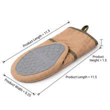 Premium Silicone 29.5" Oven Mitt - 1 PC Beige & Gray, High Heat 500 Degrees