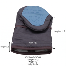 Premium Silicone 29.5" Oven Mitt - 1 PC Gray & Blue, High Heat 500F