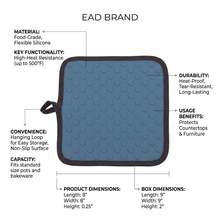 Heat-Resistant Silicone Trivet & Hot Pot Holder Pad - Gray & Blue