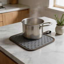 Heat-Resistant Silicone Trivet & Hot Pot Holder Pad - Gray & Beige