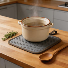Heat-Resistant Silicone Trivet & Hot Pot Holder Pad - Gray & Beige