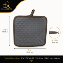 Heat-Resistant Silicone Trivet & Hot Pot Holder Pad with Hanging Loop – Gray & Beige, 8" x 7.75"