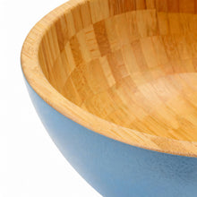 Bamboo Interior Serving Bowl - Blue