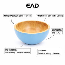 Bamboo Interior Serving Bowl - Blue