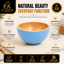Bamboo Interior Serving Bowl - Blue