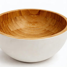 Bamboo Interior Serving Bowl - White