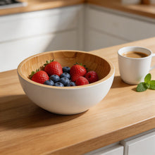 Bamboo Interior Serving Bowl - White