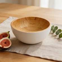 Bamboo Interior Serving Bowl - White